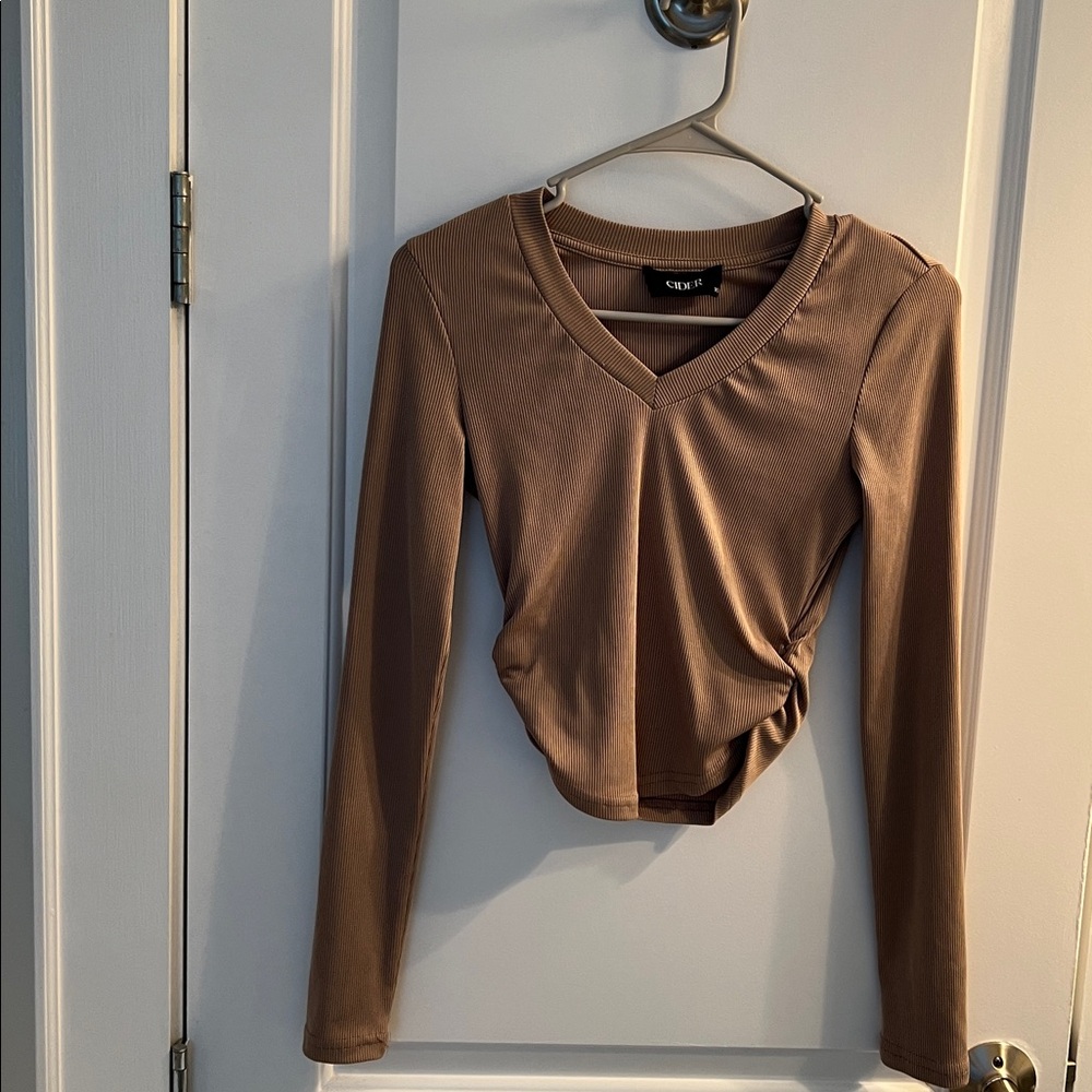 Cider Women's Beige Long Sleeve Tee